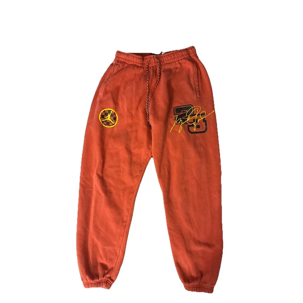 Air Jordan 23 Racing DNA Engineered Fleece Pants Joggers Size Large Orange